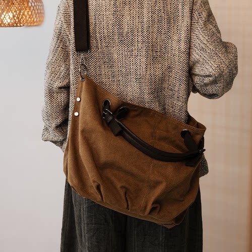 日系复古工装包大容量帆布包
