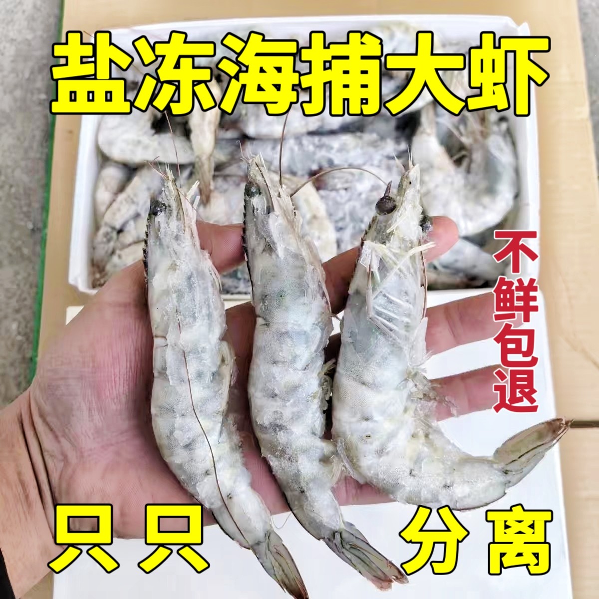 超大大虾巨大巨无霸盐冻特大虾鲜活冷冻商用大青虾对虾基围虾商用
