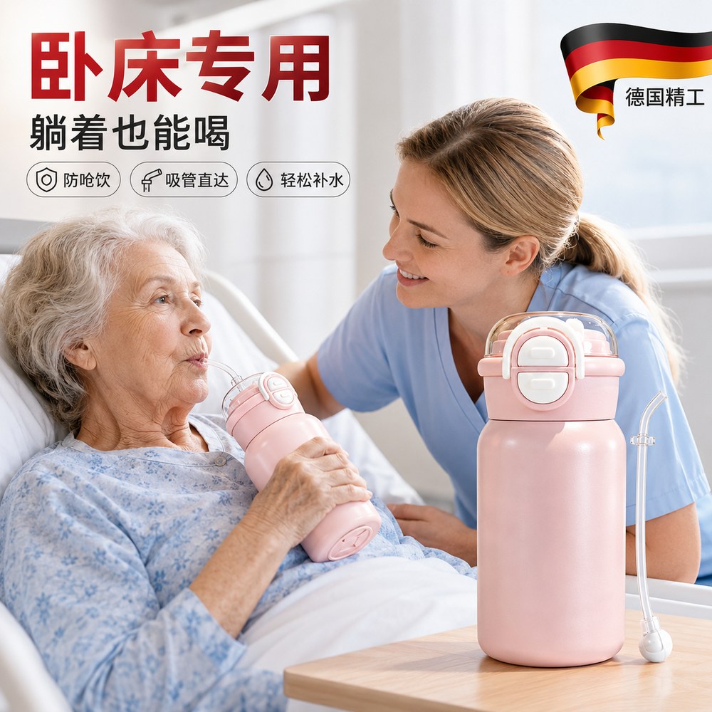德国卧床老人吸管保温杯