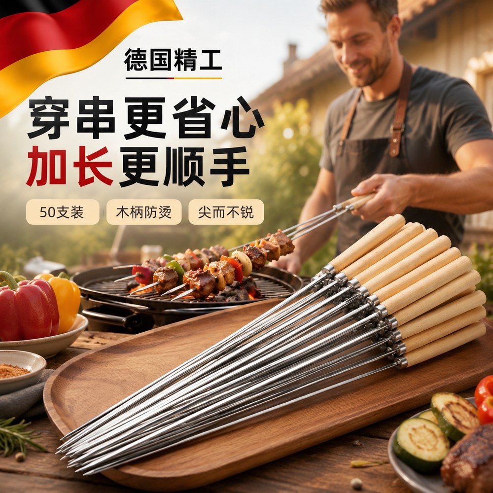 【央ma力荐】不锈钢烧烤签
