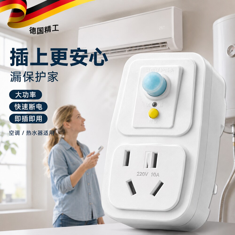 德国漏电保护插头自动断
