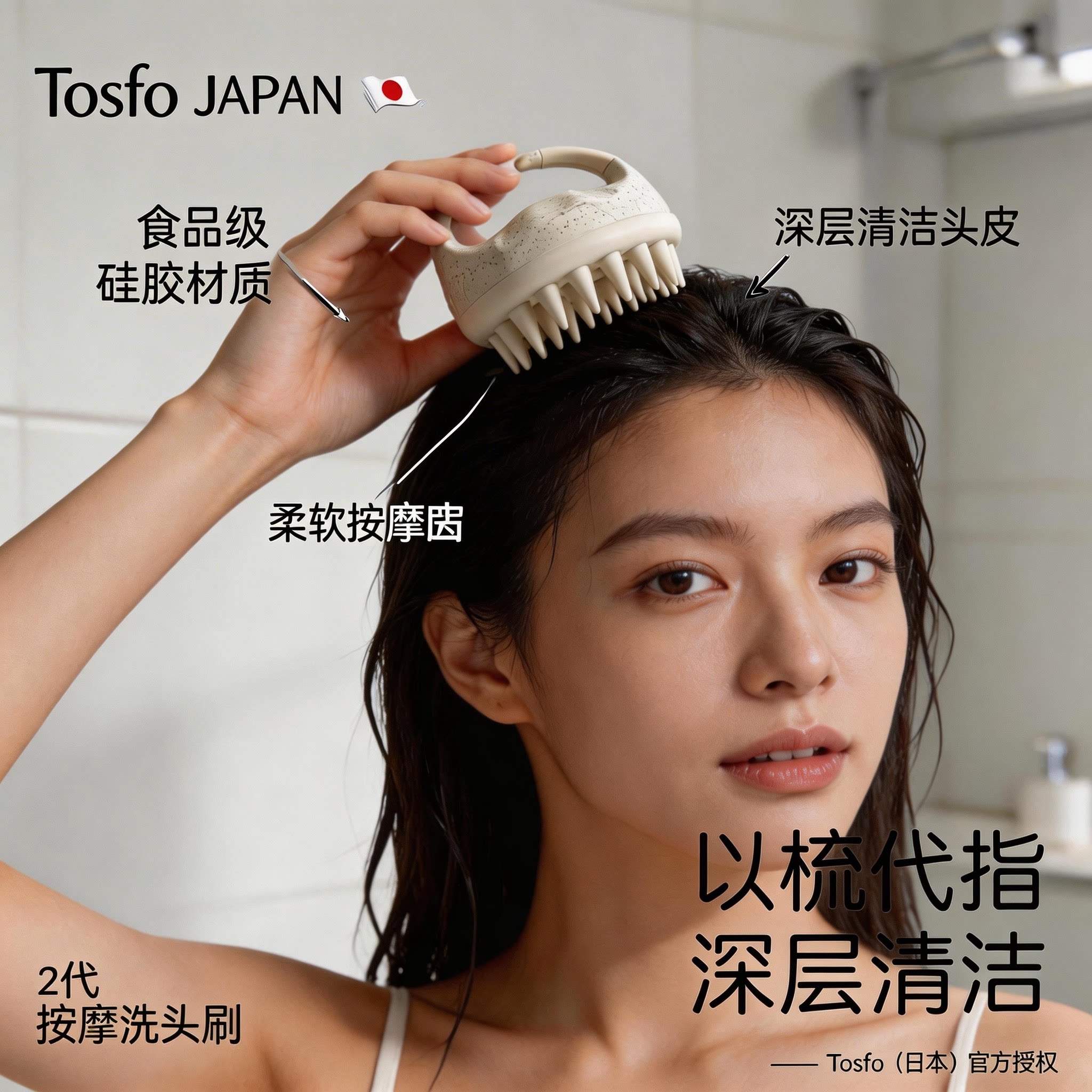 日本硅胶洗头刷2026新款头皮清洁梳 止痒按摩洗发神器不伤发神器