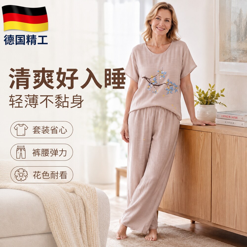 中老年女装户外春夏居家