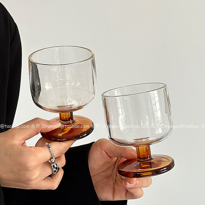 圆墩矮脚玻璃杯氛围感香槟杯