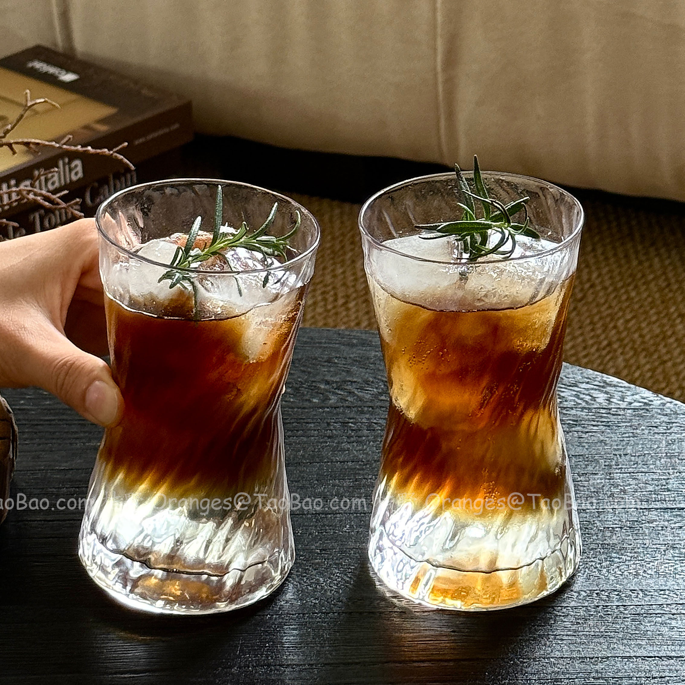 Oranges咖啡店dirty冷萃杯子玻璃水杯冰美式拿铁杯冰咖啡杯冷饮杯