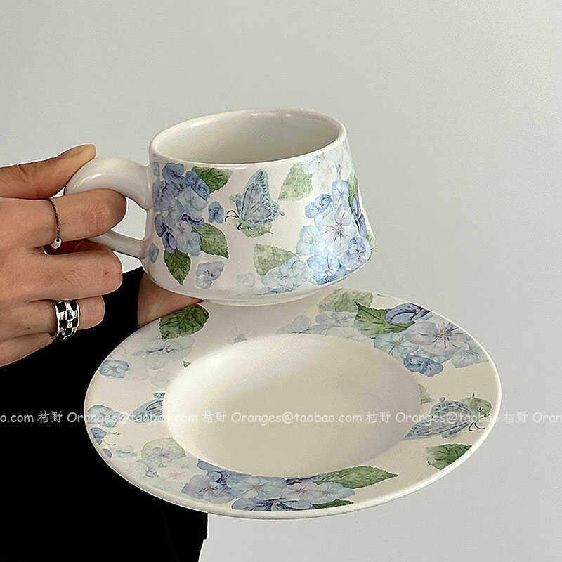 油畫般無盡夏咖啡杯碟下午茶水杯