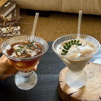 日式复古高足微醺酒玻璃杯