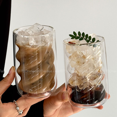 双层隔热高硼硅玻璃杯澳白拿铁杯