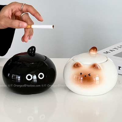 可爱暹罗陶瓷猫烟灰缸客厅办公室