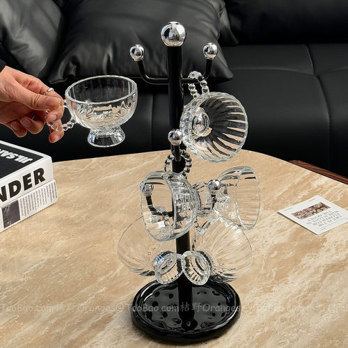 高级感轻奢玻璃杯套装下午茶水杯