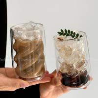 dirty coffee cup, double-layer insulated high borosilicate glass cup, ice American Australian white latte cup, water cup, juice cup thumbnail 6