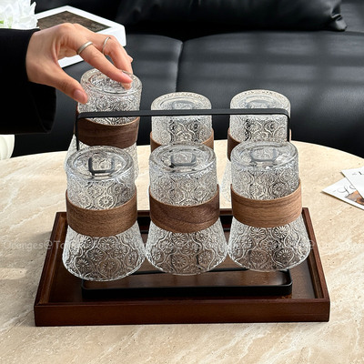新中式家用隔热防烫茶杯套装水杯