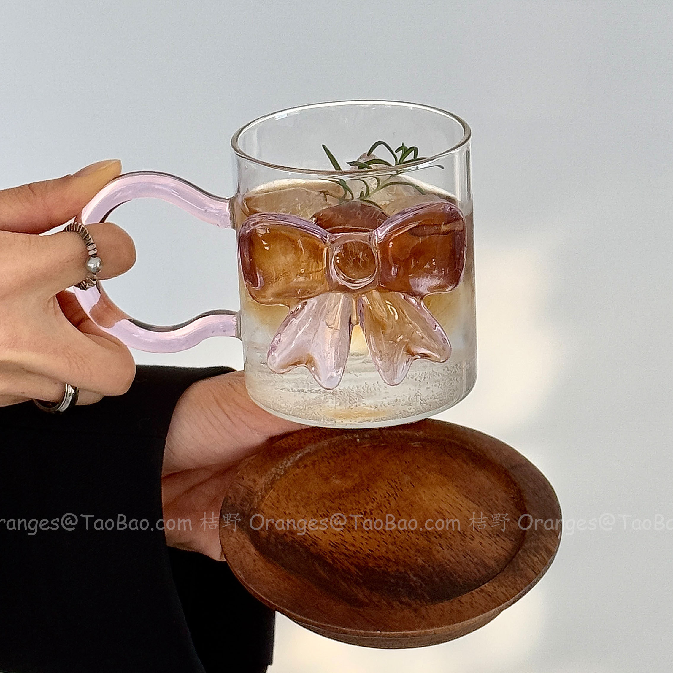 Oranges耐热玻璃蝴蝶结大容量杯