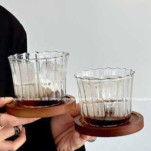 Oranges咖啡店耐热玻璃水杯拿铁杯冷萃杯冰美式咖啡杯果汁饮品杯