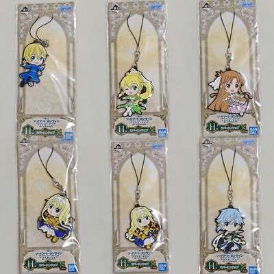 刀剑神域 War of Underworld亚丝娜爱丽丝诗乃莉法优吉欧橡胶挂件