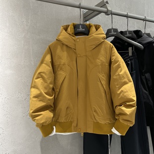 潮牌短款羽绒服冬季2025新款90白鸭绒保暖宽松外套防风连帽冲锋衣