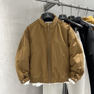 实体同款老钱风复古蓬松90鸭绒格纹立领羽绒服男冬季新款保暖外套