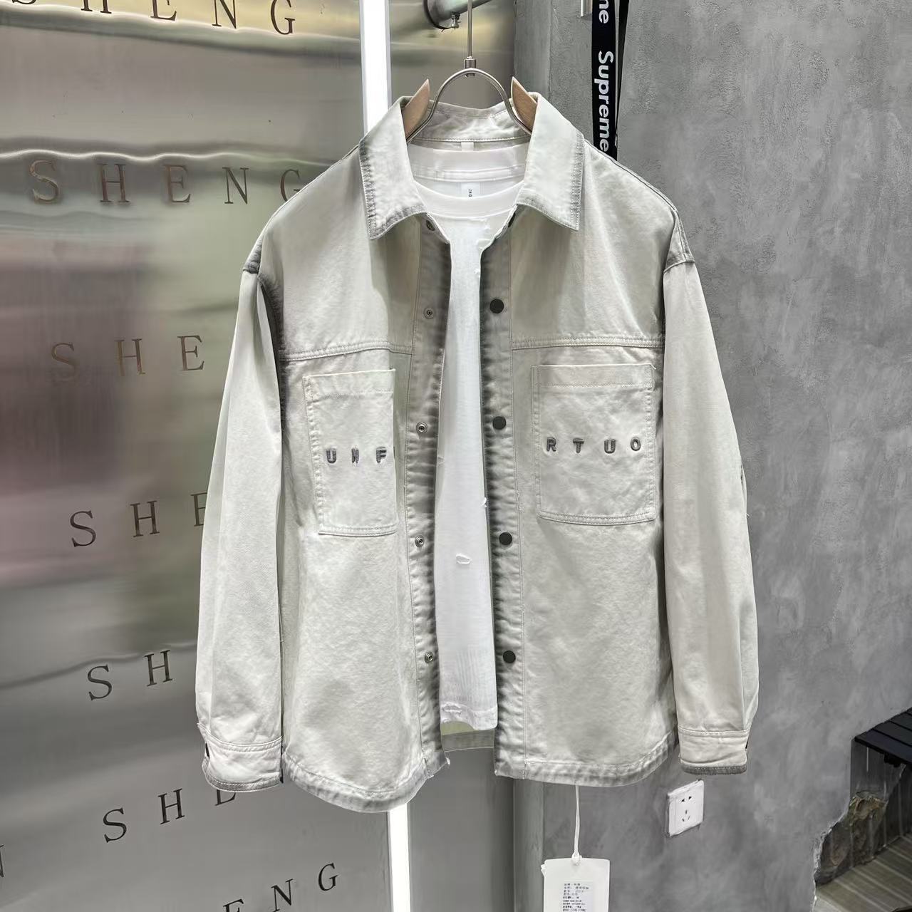 日系高品质水洗重磅长袖翻领衬衫