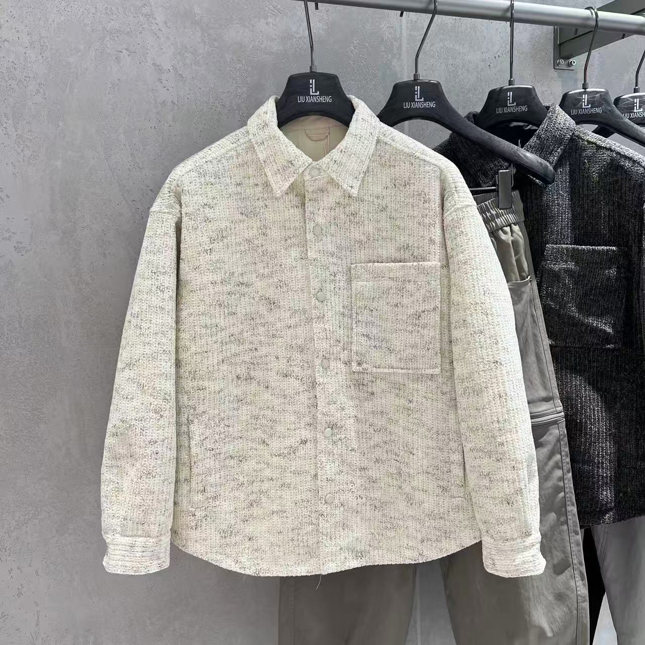 实体同款肌理感小香风翻领夹克