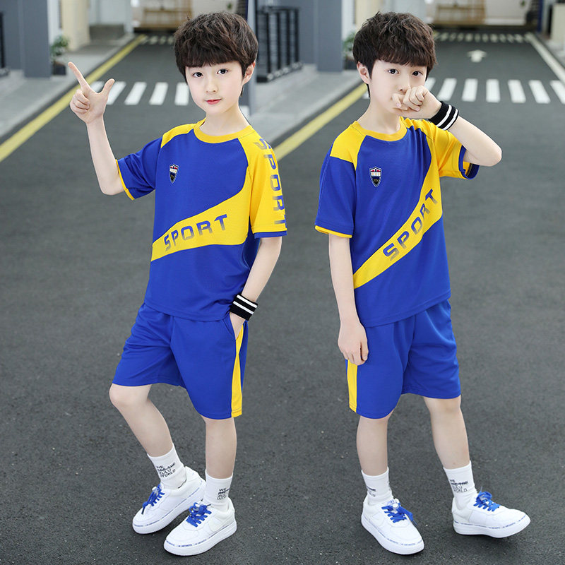 男童夏装球服套装洋气运动两件套