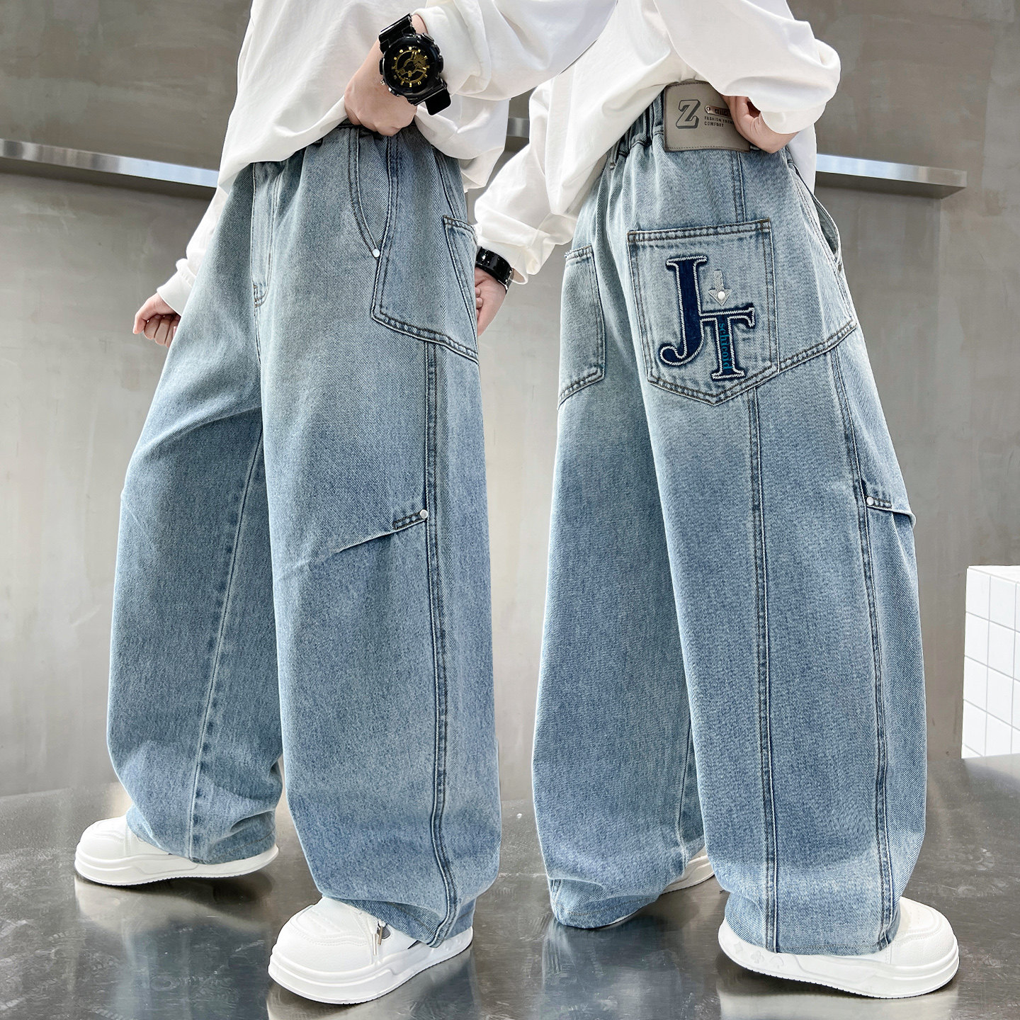 男童裤子春秋款牛仔裤潮酷直筒裤阔腿休闲裤子,童装/婴儿装/亲子装,裤子,淘宝优惠券,粉丝福利购,淘宝优惠卷