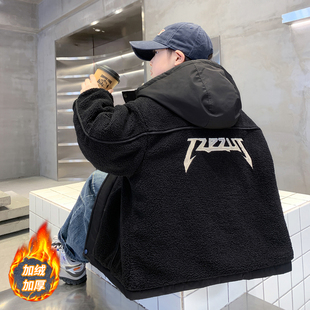 男童秋冬加绒外套2025新款洋气儿童装冬季加厚毛毛衣中大童棉服潮