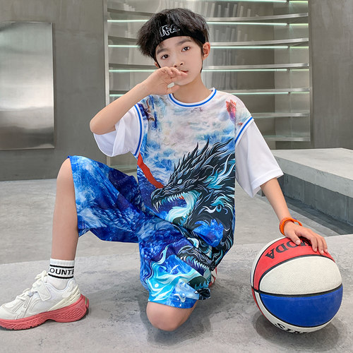 男童夏装套装篮球服运动速干炸街
