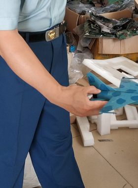 老式87夏裤05空夏裤涤丝裤　老式天蓝色夏季裤子　老款空裤子
