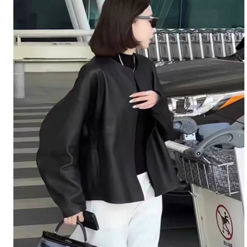 复古高端蛋白皮尤短外套