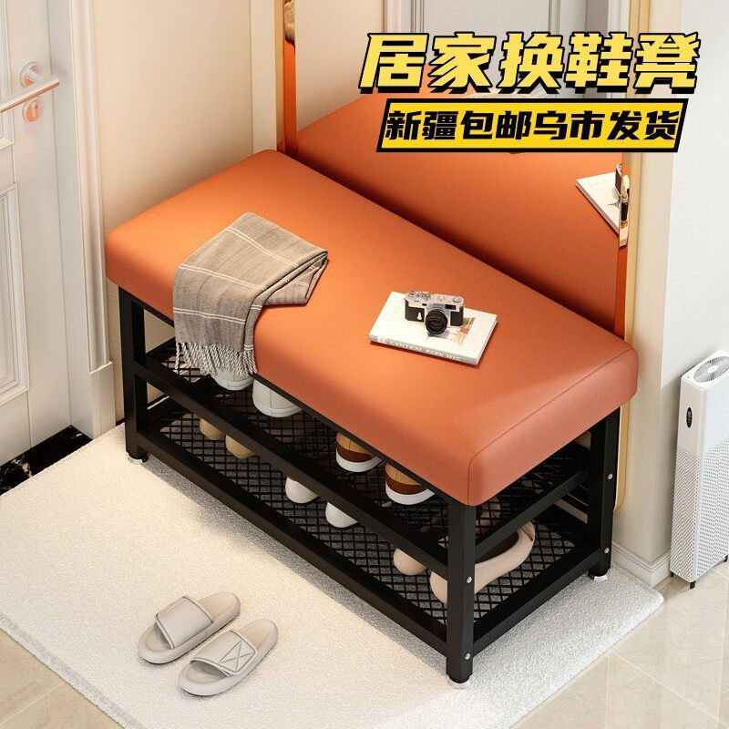 新疆包邮哥换鞋凳家用门口入户门可坐凳子一体衣帽间玄关软包坐垫