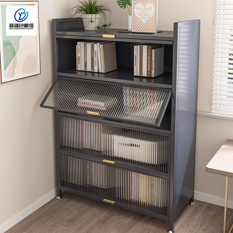 新疆包邮哥家用防尘书柜落地翻门多层书架客厅储物收纳置物架书橱,住宅家具,书架,淘宝优惠券,粉丝福利购,淘宝优惠卷