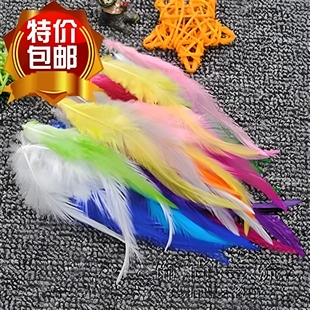 包邮继承者们捕梦网 diy手工饰品配件耳环材料 鸡毛彩色羽毛 50根