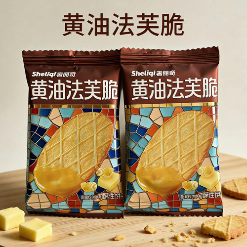 Sheliqi奢丽奇黄油法芙脆饼干独立包装办公招待点心薄脆好吃零食