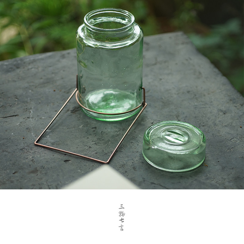 三物七言琉璃罐金属卡扣茶叶日用