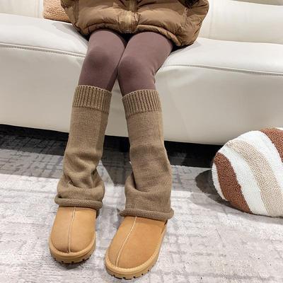 女童jk针织白色堆堆袜宝宝秋冬小腿套日系学生喇叭长筒袜套可亲子