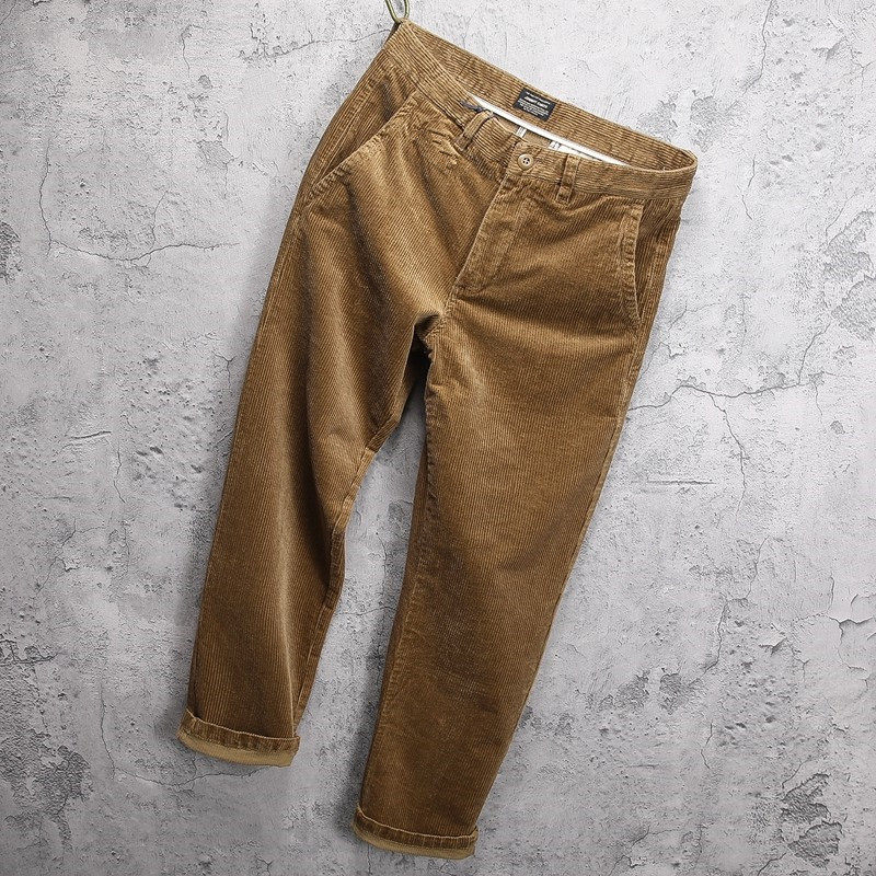 重磅灯芯绒复古直筒工装裤灯草绒日系休闲裤条绒裤男士宽松长裤子,男装,休闲裤,淘宝优惠券,粉丝福利购,淘宝优惠卷
