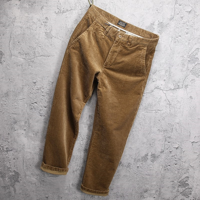 重磅灯芯绒复古直筒工装裤