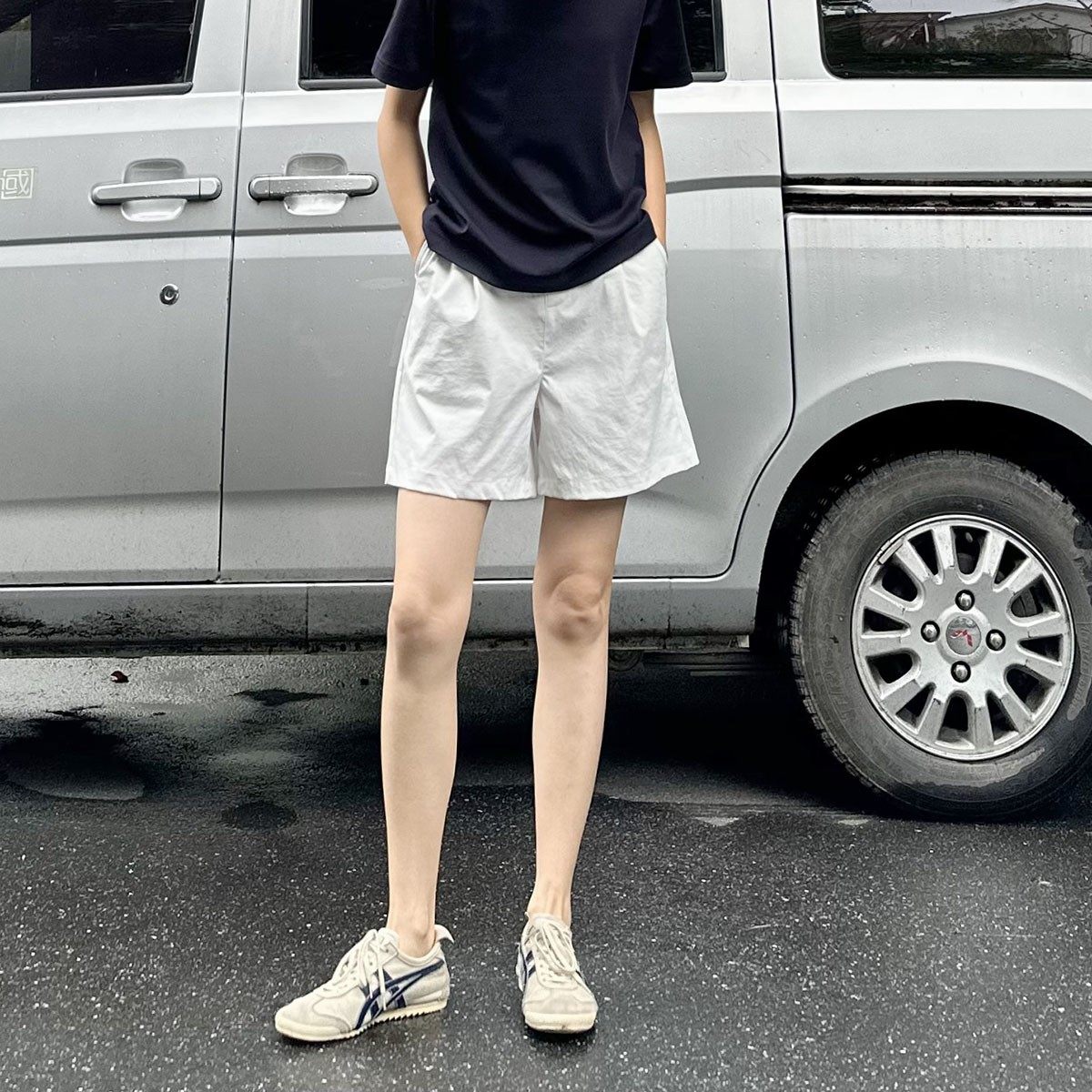 冰丝夏季不易皱手熨裤简约白色压褶短裤男女五分休闲裤显瘦舒适,男装,休闲裤,淘宝优惠券,粉丝福利购,淘宝优惠卷