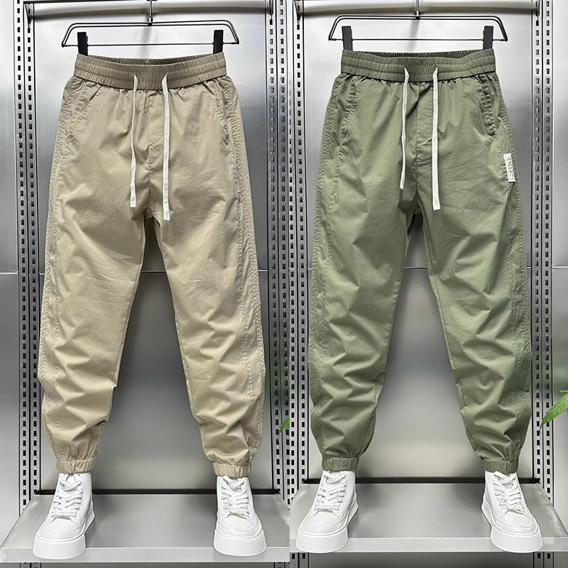 潮牌九分休闲轻奢纯色裤