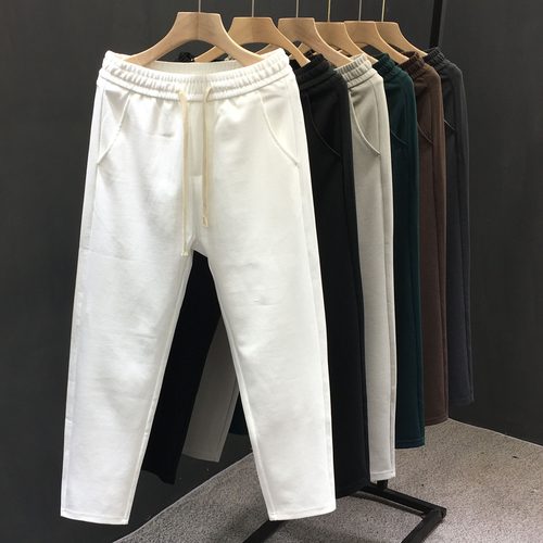 潮牌长裤休闲纯色拉绳