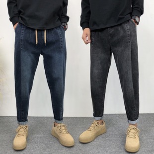 男士 裤 春秋宽松小脚老爹裤 网红同款 子潮 痞帅百搭哈伦九分裤 牛仔裤
