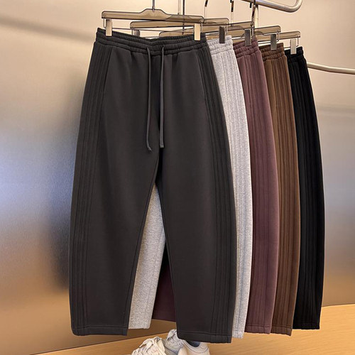 长裤直筒潮纯色休闲裤