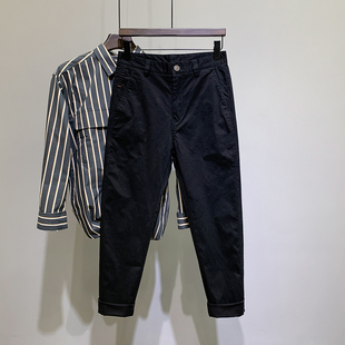 新款 潮流百搭直筒工装 裤 男士 小脚长裤 2024秋季 子韩版 子 九分休闲裤