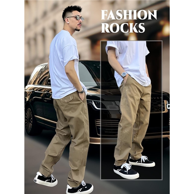 纯色长裤休闲裤潮牌拉链水洗