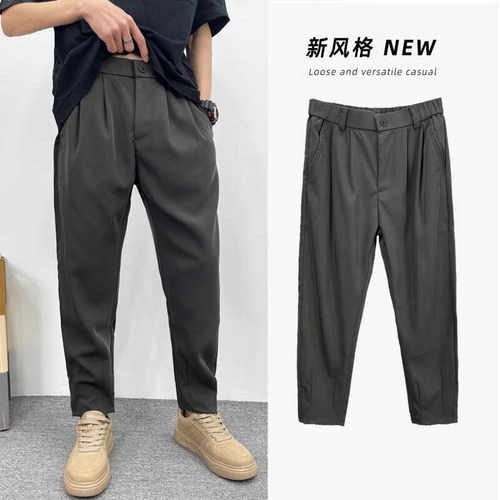 韩风潮流垂感免烫轻熟休闲裤小脚