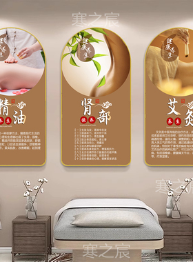 中医养生美容挂画理疗按摩装饰画