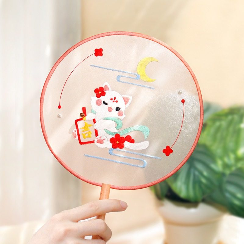 十字绣线绣刺绣2026新款团扇客厅简约现代小件小幅摆件自己绣手工,居家布艺,十字绣套件,淘宝优惠券,粉丝福利购,淘宝优惠卷