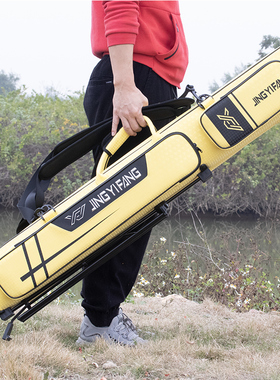 精艺坊双层鱼竿包台钓大竿包伞包一体包附支架垂钓渔具包手竿杆包