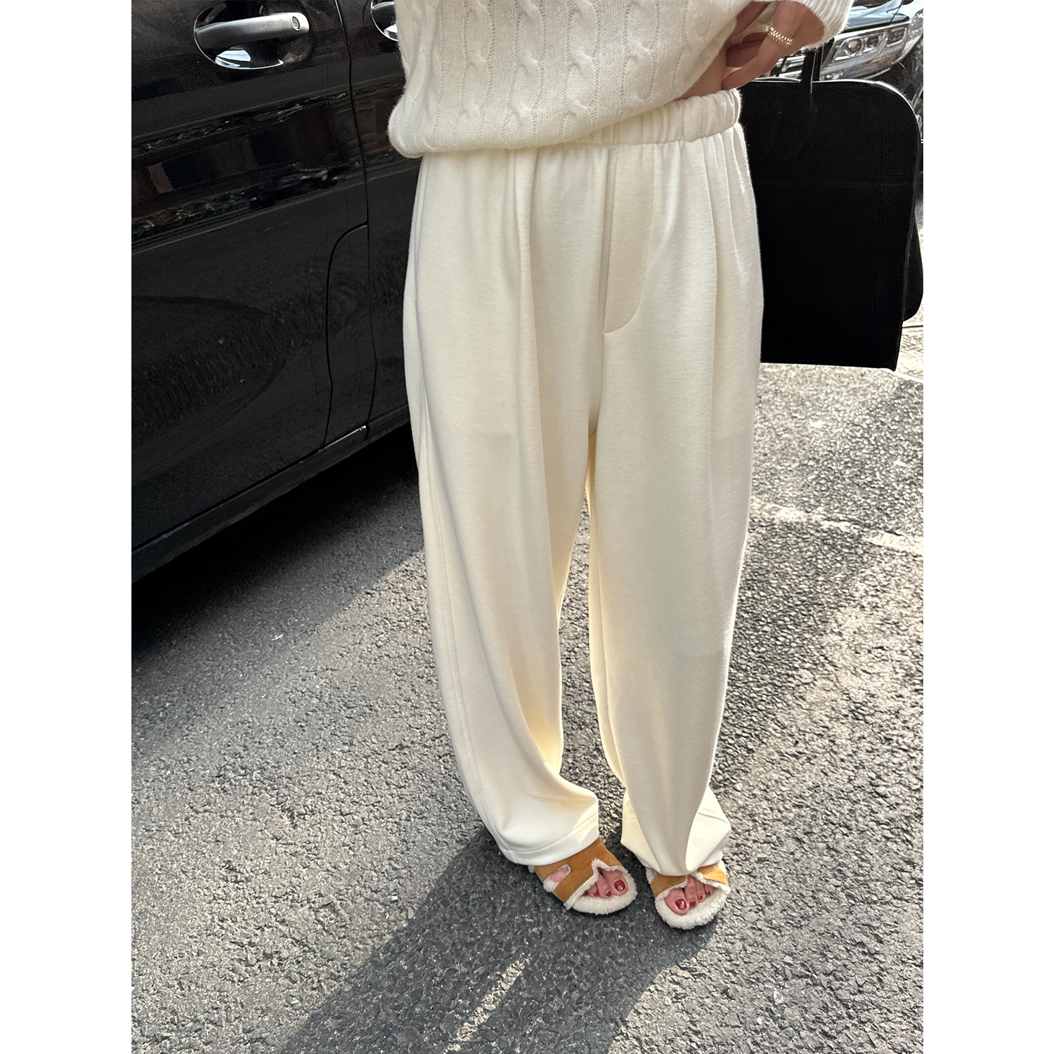 松弛慵懒松紧腰垂感休闲裤