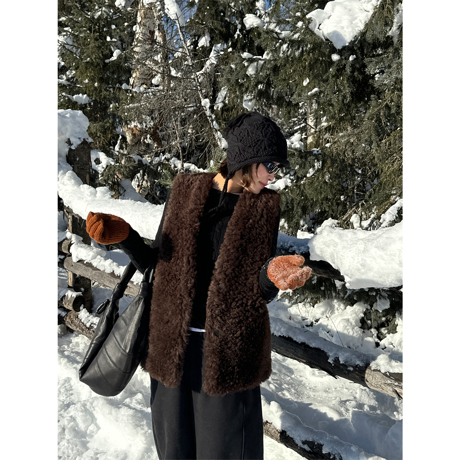 提格拉多皮毛一体皮草马甲